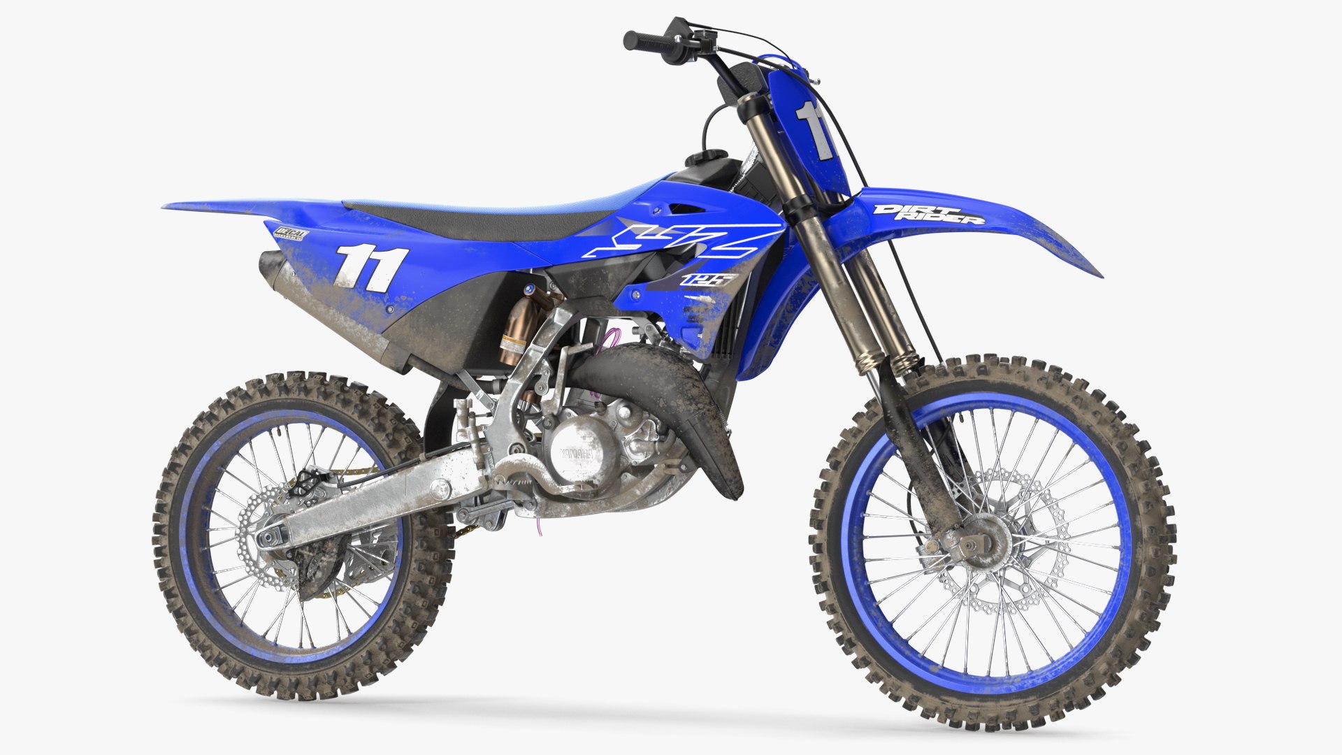 Yamaha YZ125 2022 Dirt Rigged 3D model preview