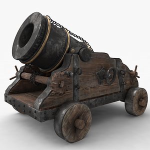 3d model old cannon mortar