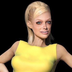 lady woman female 3d model