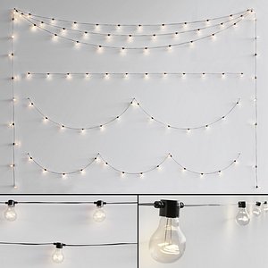 3D Garland And Bulb String model