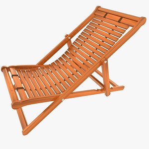 3d model deck wooden chair
