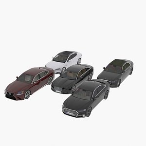 5 lowpoly cars collection 3D