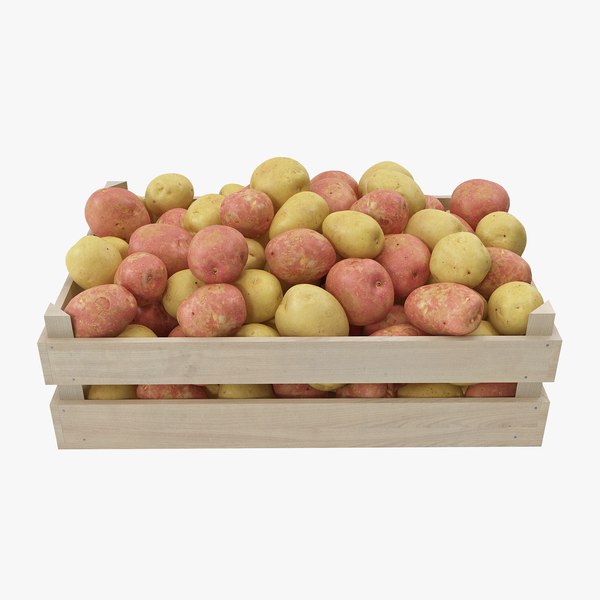 potatoes mix wooden crate model