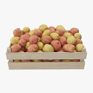 Potatoes Mix Wooden Crate