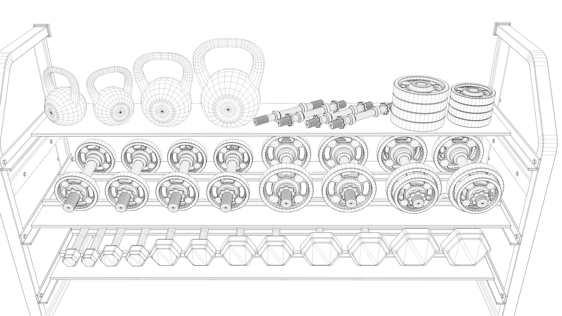 3D Dumbbell Rack Model - TurboSquid 2293611