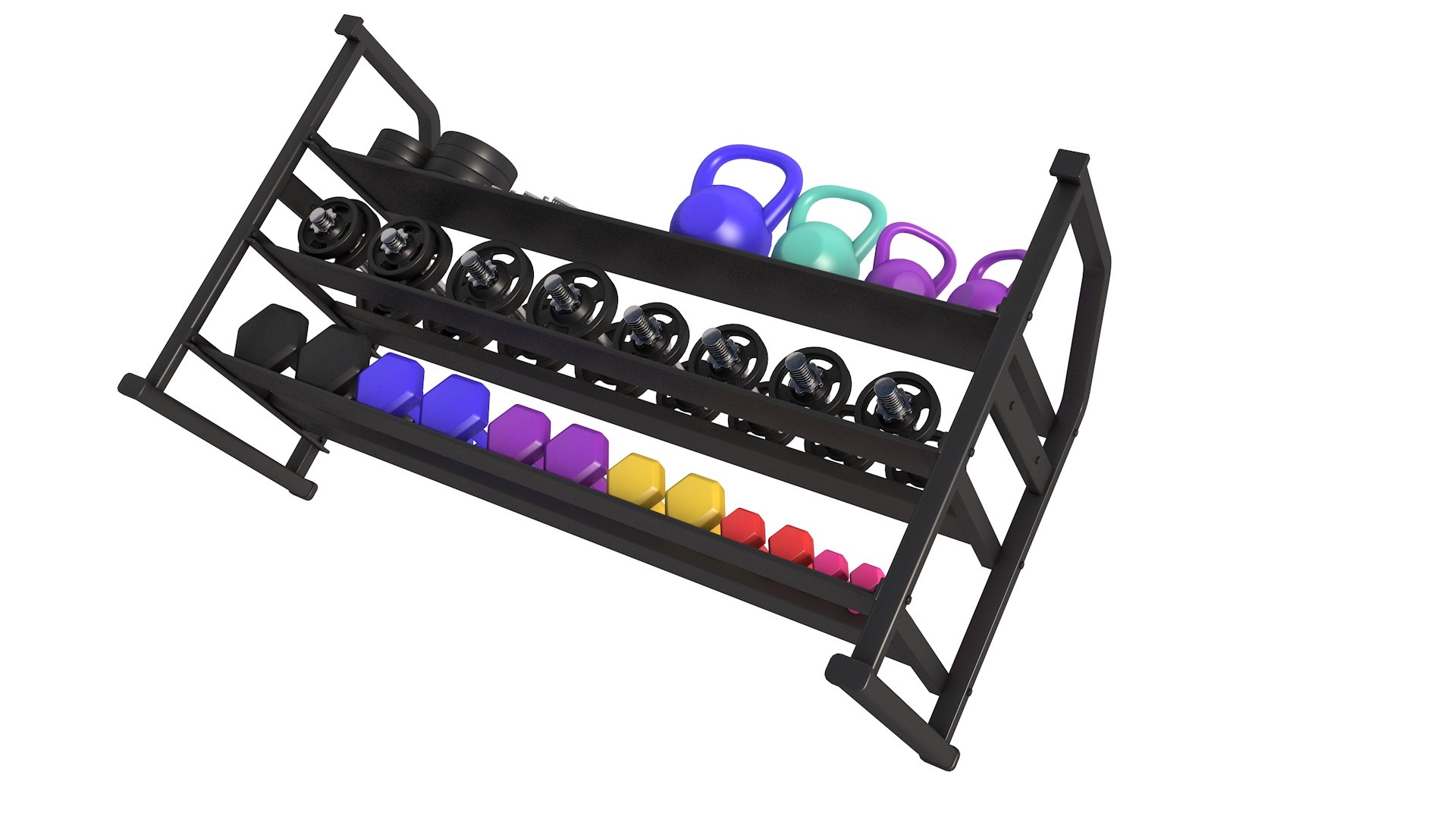 3D Dumbbell Rack Model - TurboSquid 2293611