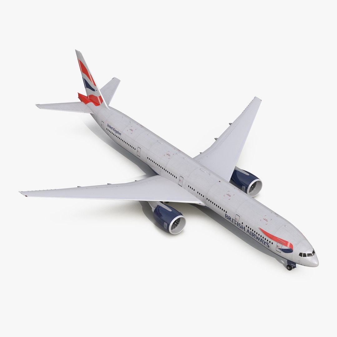 Boeing 777-300ER British Airways 3D Model preview