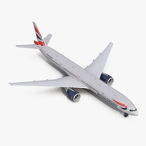boeing 777-300er british airways 3d obj