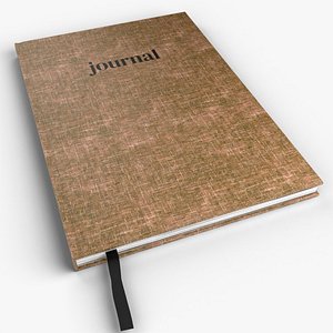3D Journal 3D Model  Closed Fabric Cover with Bookmark Notebook