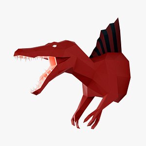 3D Low Poly Spinosaurus Trophy 3D model in OBJ