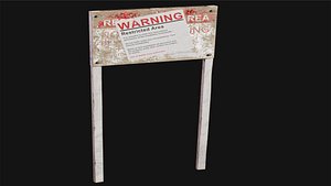 3D Top Secret Restricted Area Wood Sign Old model