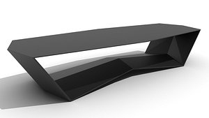 Sleek Ridged Base Coffee Table