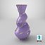 Moderne lila Kintsugi-Vase mit gedrehtem Muster, Low-Poly-3D-Modell