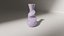 Moderne lila Kintsugi-Vase mit gedrehtem Muster, Low-Poly-3D-Modell