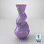 Moderne lila Kintsugi-Vase mit gedrehtem Muster, Low-Poly-3D-Modell