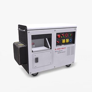 Old Portable Power Generator 2 Low-poly PBR 3D model