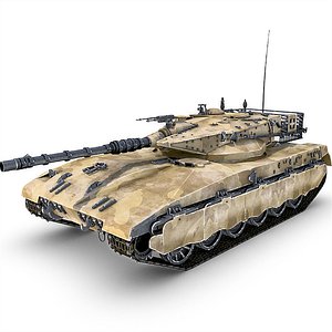3d merkava tank gun model