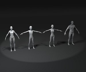 3D Human Body Base Mesh Animated Rigged 3D Model 20k Poly model