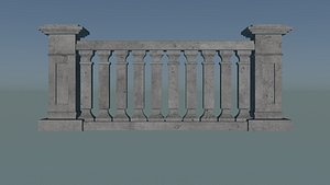 3D Concrete Balustrade Architectural Decorative Railing