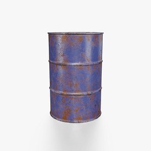 Steel Barrel - Blue - Rusted 3D model