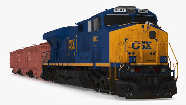 화물차가 포함된 CSX GE ES44AC 기관차 열차 3D 모델 - TurboSquid 2218387