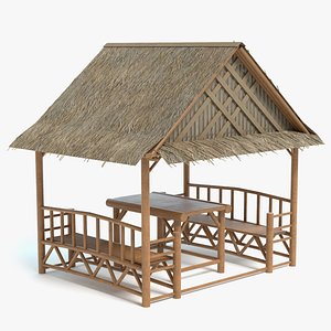 beach hut 3D model