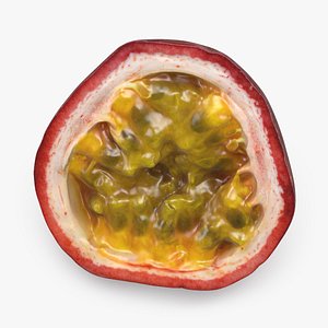 3D Half Cut Passionfruit model