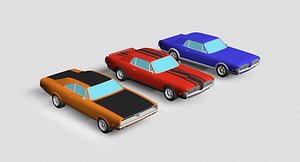 LowPoly Muscle Car Pack