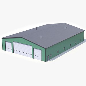 3D model Industrial Building 56 Green