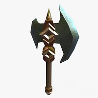 Game Ready Low Poly Hand Axe