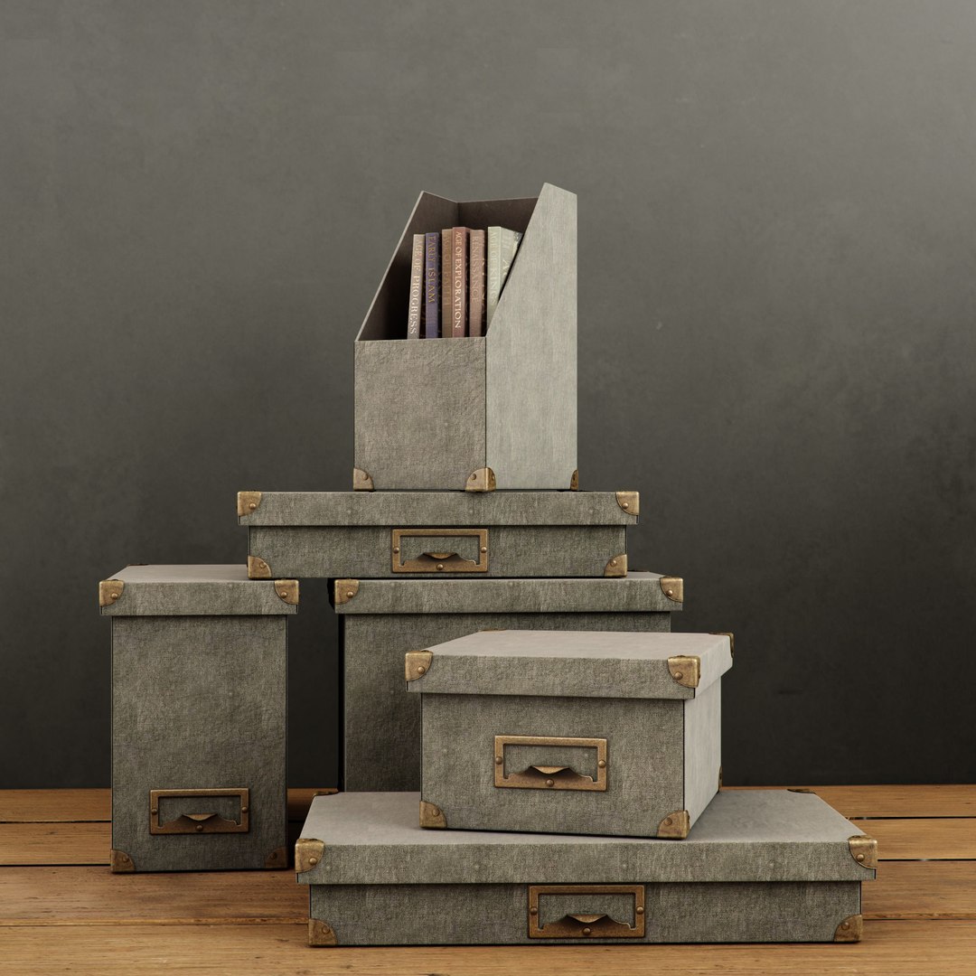 Linen Office Storage Accessories 3d Model   Render 111 