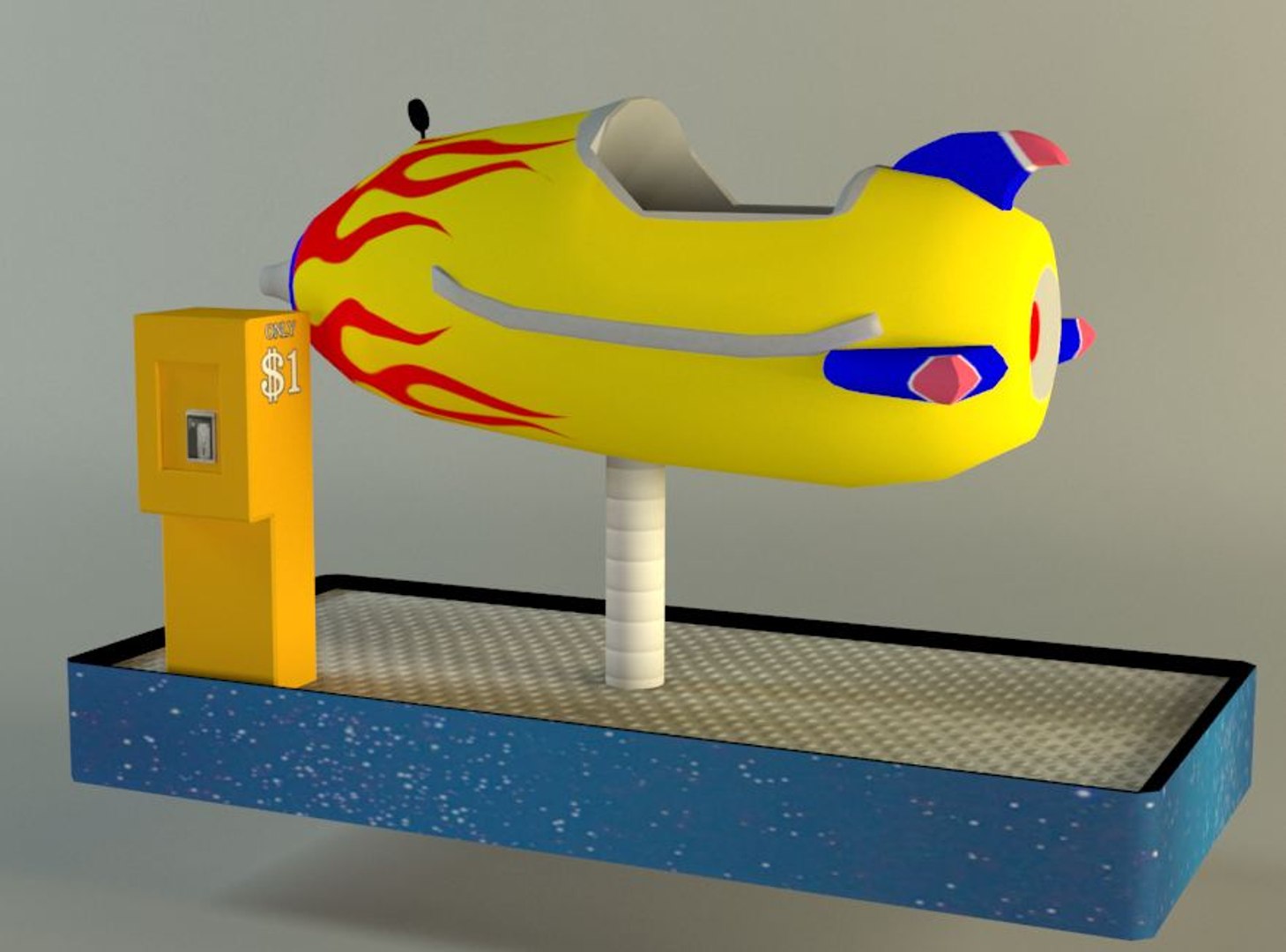 Childrens Space Ship Ride 3d Obj