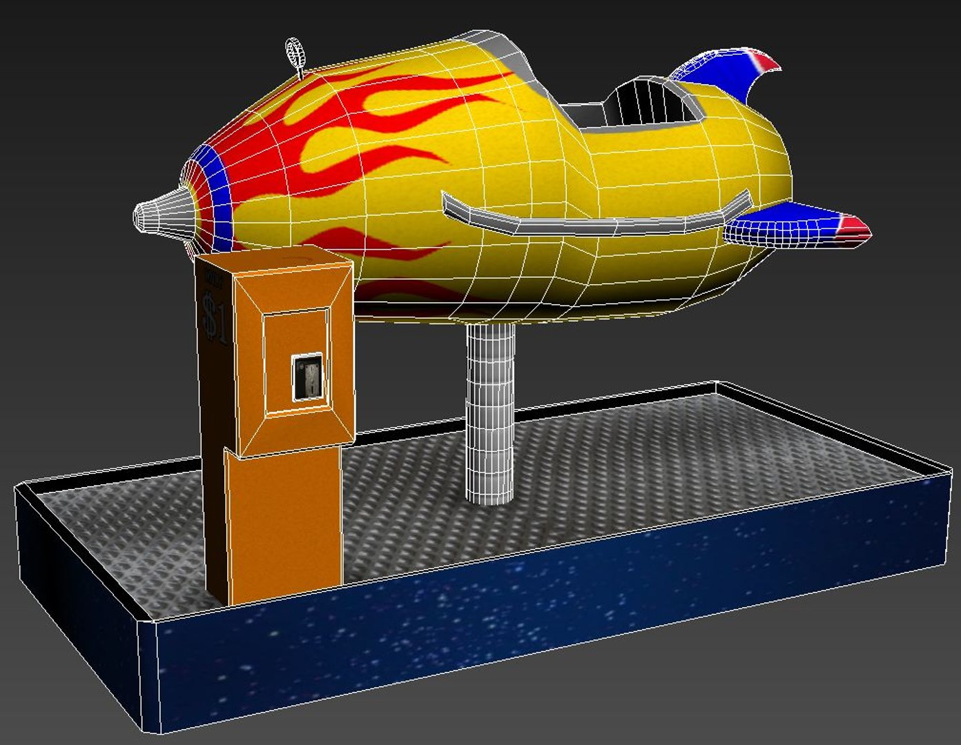 Childrens Space Ship Ride 3d Obj
