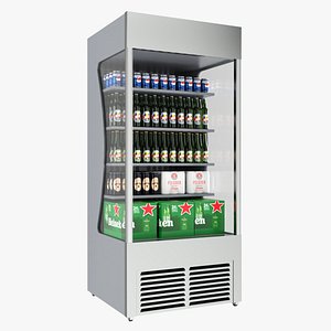 Store open front cooling shelf with beverages