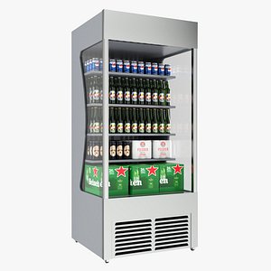 Store open front cooling shelf with beverages