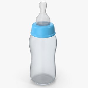 3D Blue Baby Feeding Bottle
