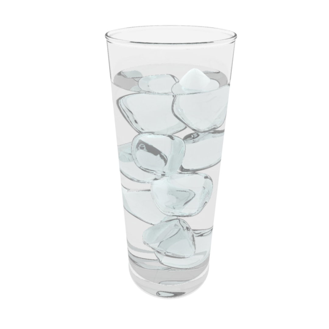 3d Glass Water Ice Cubes