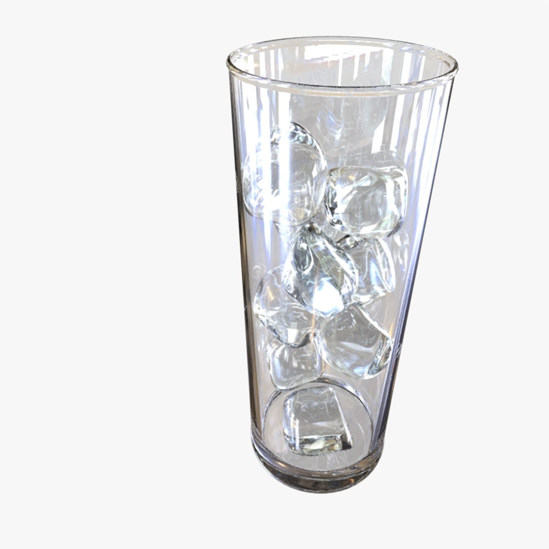 3d Glass Water Ice Cubes