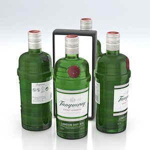 3D model gin bottle alcohol