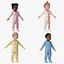 Babies in Full Bodysuit A-Pose Collection