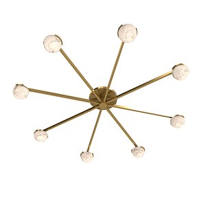 Pedra Extra Large Staggered Arm Flush Mount Visual Comfort 3D