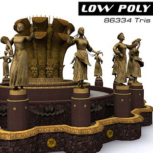 3d model fountain friendship nations