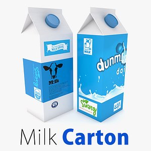 3d supermarket milk carton market