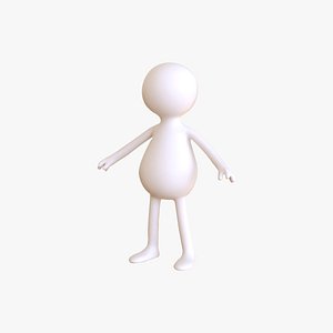 Stickman 02 Rigged Low Poly model