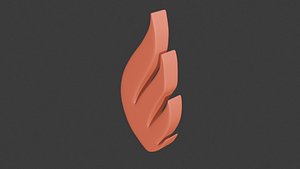 3D fire icon 2 model