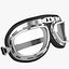 Motorcycles Helmet Ruby white-black & Goggles