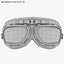 Motorcycles Helmet Ruby white-black & Goggles