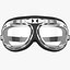 Motorcycles Helmet Ruby white-black & Goggles