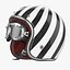 Motorcycles Helmet Ruby white-black & Goggles
