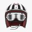 Motorcycles Helmet Ruby white-black & Goggles